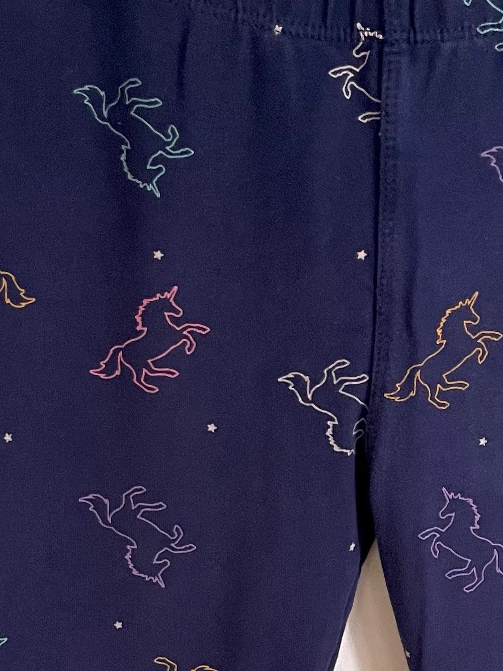 7/$21💥🦄 Pekkle Unicorn Leggings, Multicolour Unicorns Allover Print, Dark Blue